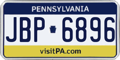 PA license plate JBP6896