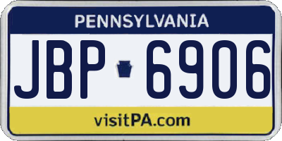 PA license plate JBP6906