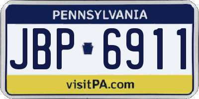 PA license plate JBP6911