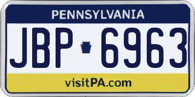 PA license plate JBP6963