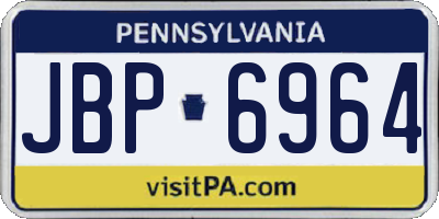 PA license plate JBP6964