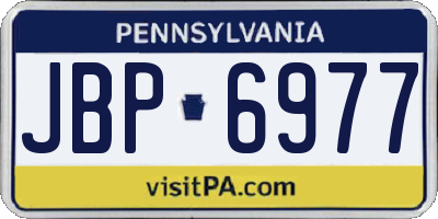 PA license plate JBP6977