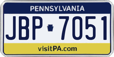PA license plate JBP7051