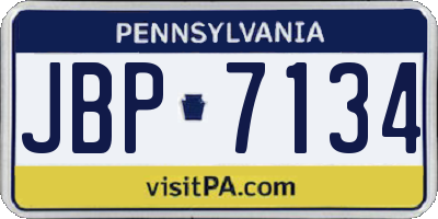 PA license plate JBP7134