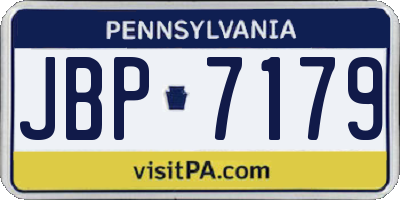 PA license plate JBP7179