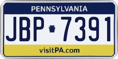 PA license plate JBP7391