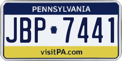 PA license plate JBP7441