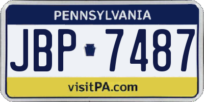 PA license plate JBP7487