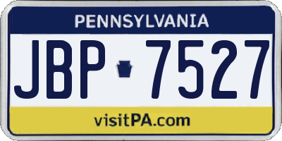 PA license plate JBP7527