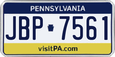 PA license plate JBP7561