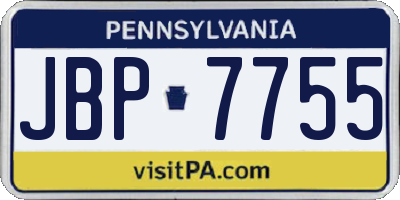 PA license plate JBP7755