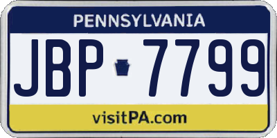 PA license plate JBP7799