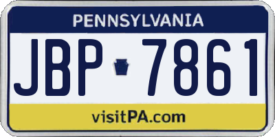 PA license plate JBP7861