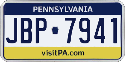 PA license plate JBP7941