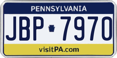 PA license plate JBP7970