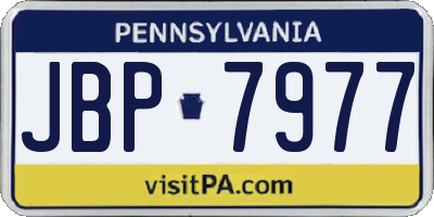PA license plate JBP7977