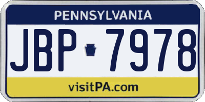 PA license plate JBP7978