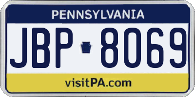 PA license plate JBP8069