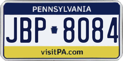 PA license plate JBP8084