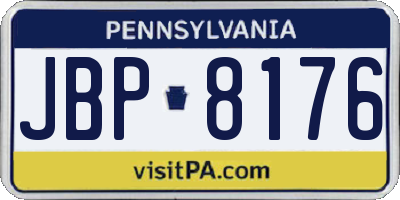 PA license plate JBP8176