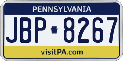 PA license plate JBP8267
