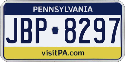 PA license plate JBP8297