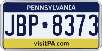 PA license plate JBP8373