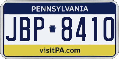 PA license plate JBP8410