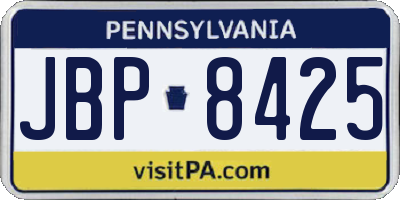 PA license plate JBP8425