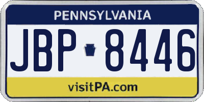 PA license plate JBP8446