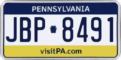 PA license plate JBP8491