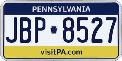 PA license plate JBP8527