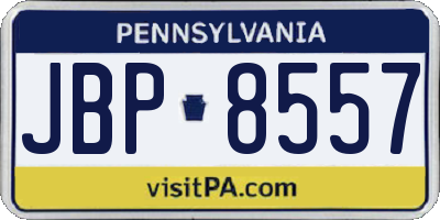 PA license plate JBP8557