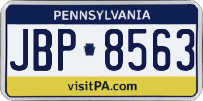 PA license plate JBP8563