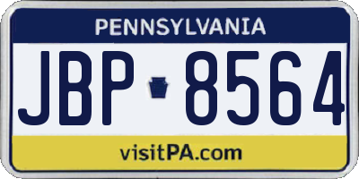 PA license plate JBP8564