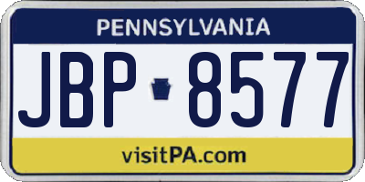 PA license plate JBP8577