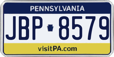 PA license plate JBP8579