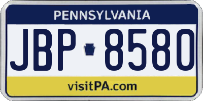 PA license plate JBP8580