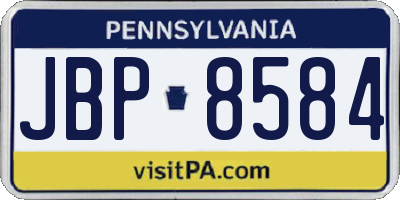 PA license plate JBP8584