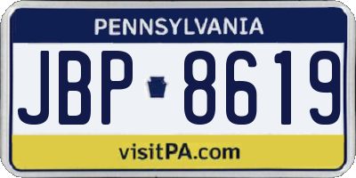 PA license plate JBP8619