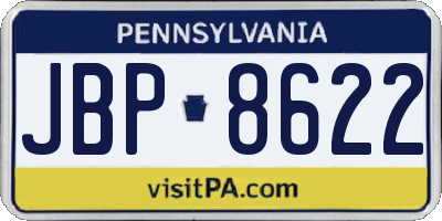 PA license plate JBP8622