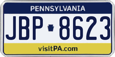 PA license plate JBP8623