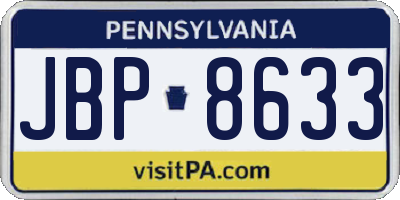 PA license plate JBP8633