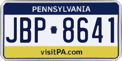 PA license plate JBP8641