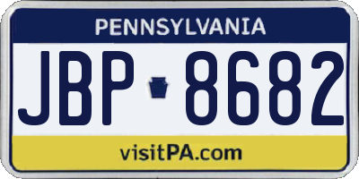 PA license plate JBP8682