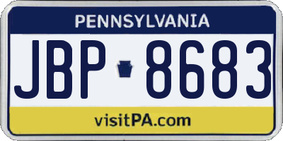PA license plate JBP8683