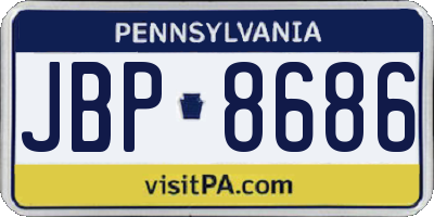 PA license plate JBP8686