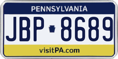 PA license plate JBP8689