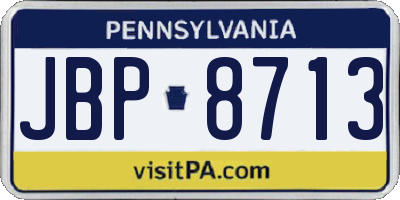 PA license plate JBP8713