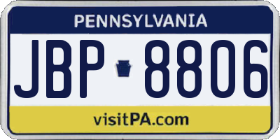 PA license plate JBP8806